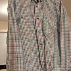 Wrangler Blue Button Up Large