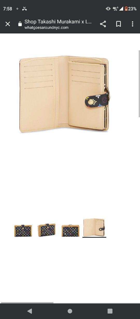 Takashi Murakami x Louis Vuitton Black Monogram Multicolore Porte-Monnaie  Viennois Wallet QJA0FBNCKB006
