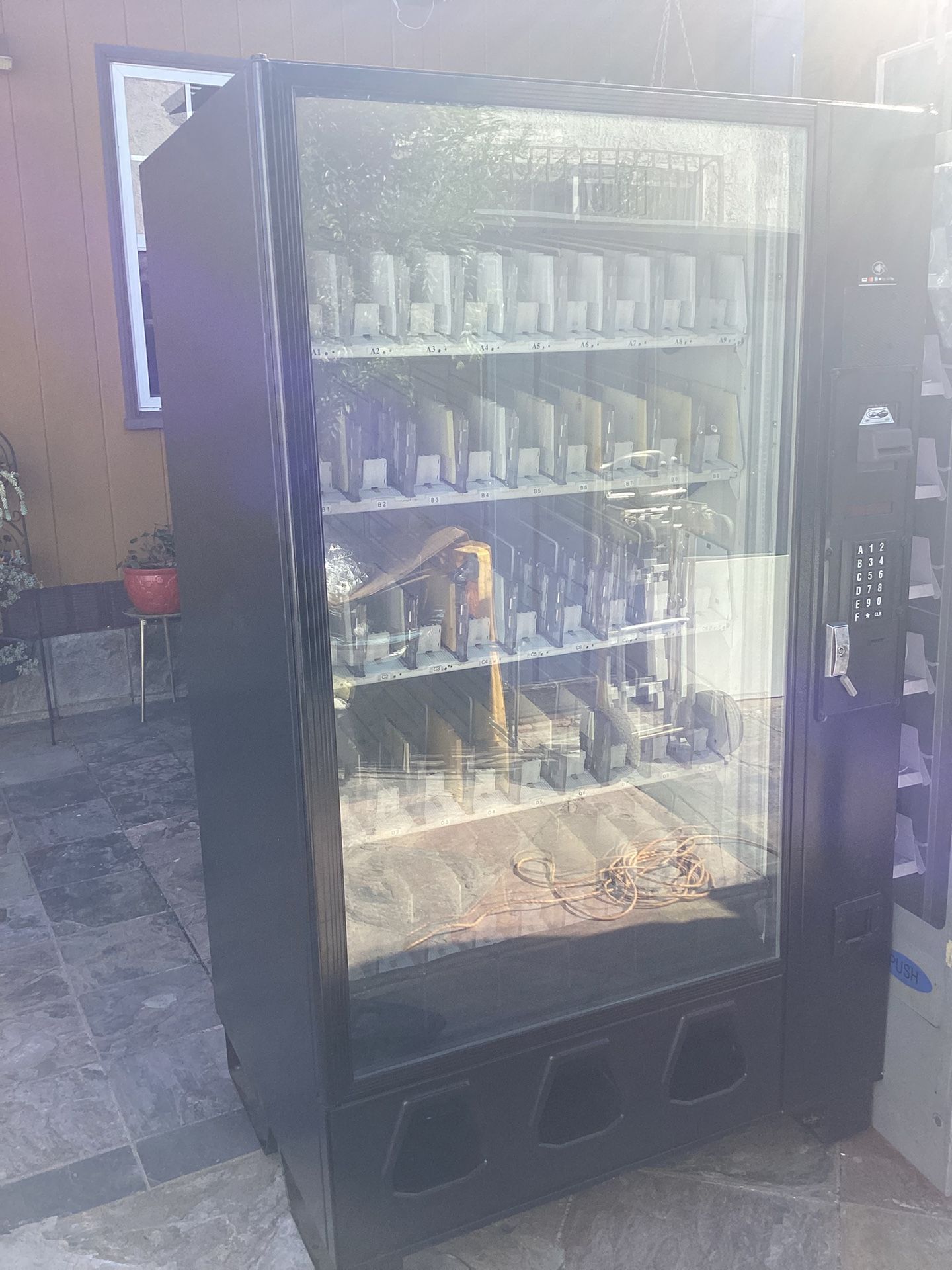 Glass front soda vending machine