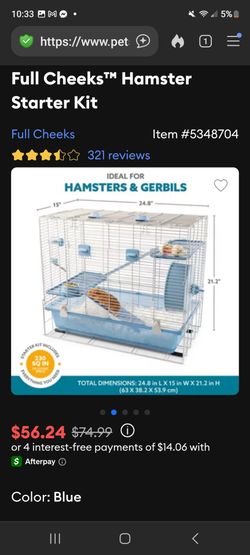 Hamster cage starter kit + ball and + tree stump cave accessories