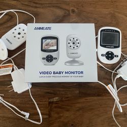 ANMEATE Video Baby Monitor with Digital Camera, Digital 2.4Ghz Wireless Video Monitor with Temperature Monitor, 960ft Transmission Range, 2-Way Talk