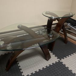 Allure Glass Coffee Table and Matching End Table