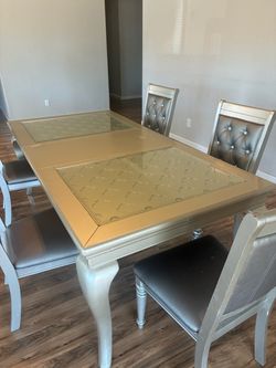 Gray kitchen table