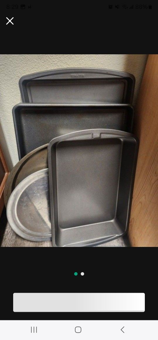 Baking trays for three sets + Good Cook trays for six sets. All for $50.