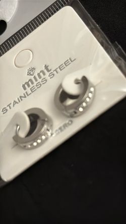 Mint Stainless Steel Hoop Earrings