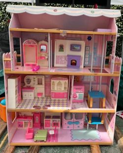 BARBIE HOUSE WITH CLOTHES AND SHOES - $45