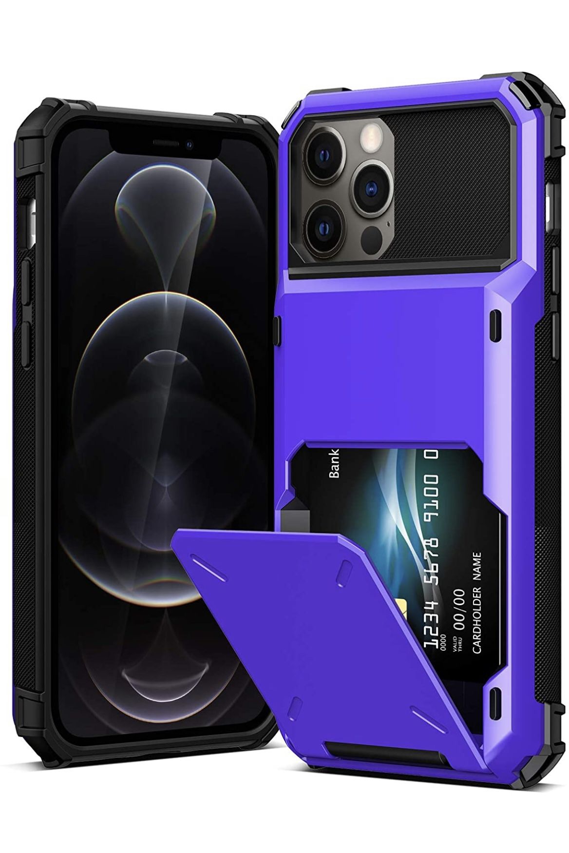 iPhone 12 Pro Case Wallet Case Card Slot Cash Pouch Dual Layer Slim Hybrid Phone Cover Shockproof Armor Cases Back Flip Case