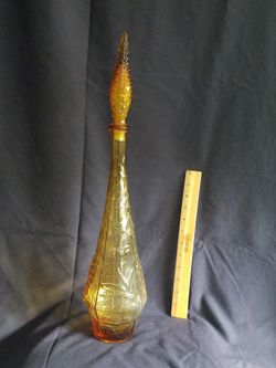 Amber Vintage Glass Decanter
