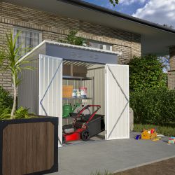 6'x4' Outdoor Metal Storage Shed for Garden Tools Lockable Door With Floor Frame