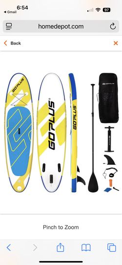 NIB Costway 132 in. Inflatable Stand Up Paddle Board 6 ft. ft. Thick W/Leash Backpack Aluminum Paddle