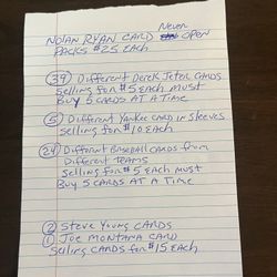 Selling Baseball Cards 