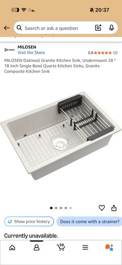 MILOSEN Oatmeal Granite Kitchen Sink