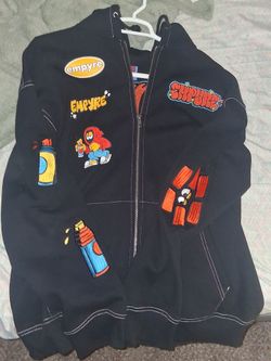 Empyre embroided back design black hoodie size XL