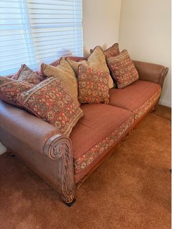 Premium Tropical/British Colonial Style Sofa & Oversized Armchair Set