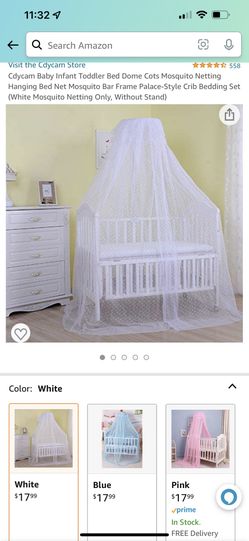 Baby, Toddler Bed Mosquito/bug Netting Set (including The Supporting Ring and The Dome)
