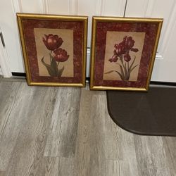 Two Matching Floral Pictures