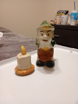 Vintage Dutch Boy And Candle Salt And Pepper Shakers