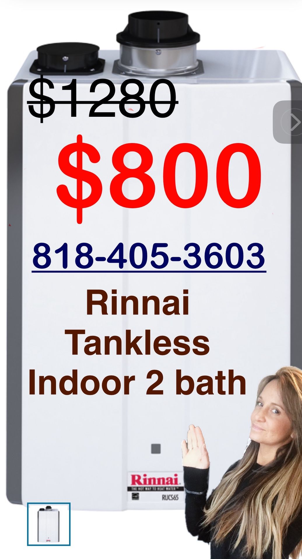 New Rinnai Tankless Indoor