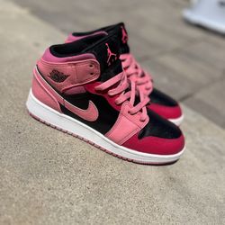 nike air jordan 1 retro mid pink black pinksicle