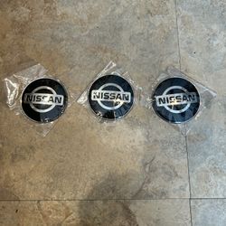 Nissan Set Of 3 Adhesive Resin Epoxy 3D Stickers For Hub Caps 2.5”