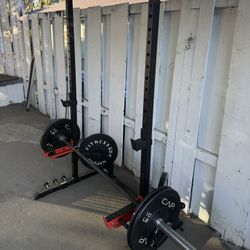 Complete Squat Rack And Barbell Weight Set