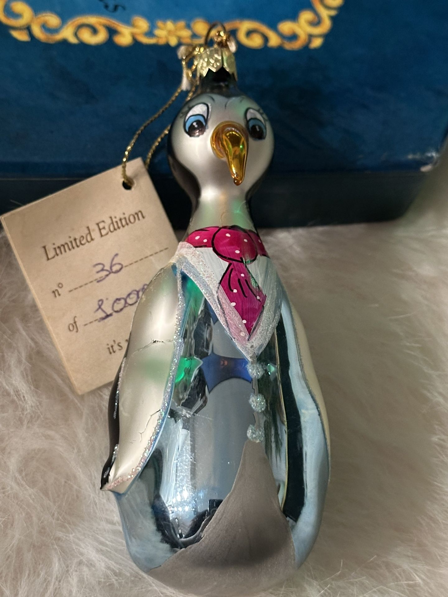 Vintage Glass Penguin Ornament: Handblown Italian Christmas Decor Limited editi