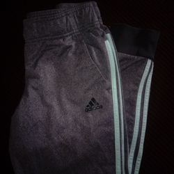 Adidas Grey with Mint Stripe Athletic Pants 