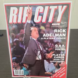 Signed Rick Adelman Blazers NBA basketball magazine 