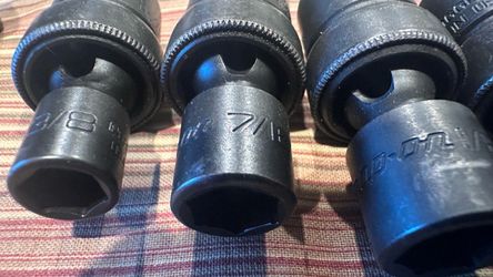 Snap-on IPFM-series 3/8” drive, 6-point, Flank Drive shallow swivel impact sockets