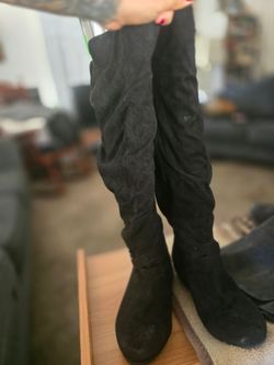 Black knee high boots