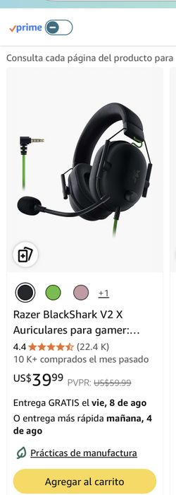 Auriculares para gamer: sonido envolvente 7.1, controladores de 1.9 ″, almohadillas de espuma viscoelástica, para computador, PS