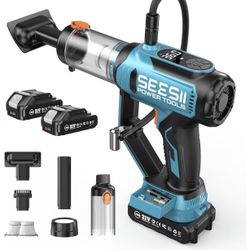 3-in-1 Tire Inflator, Portable Air Compressor with Vacuum & LED Light, 150PSI Digital Gauge for Car/SUV/Motorcycle/E-Bike, Light Blue new in box $80 