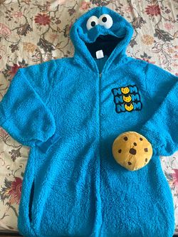 Adult Cookie Monster Jumpsuit Costume - Sesame Street