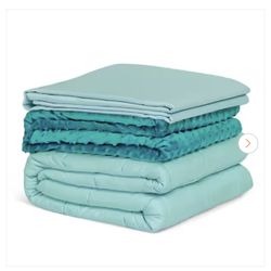 Green 3-Piece Set 60 in. x 80 in.with Hot And Cold Duvet Covers 25lbs
