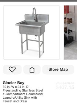 Glacier Bay Freestanding Utility Sink
