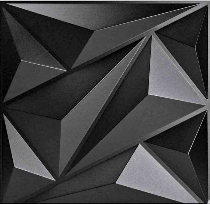 Wall Panel Diamond for Interior Wall Décor in Black 19.7" x 19.7" Pack of 12 Tiles