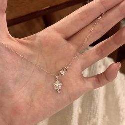 Purple puppy push-pull collarbone chain 