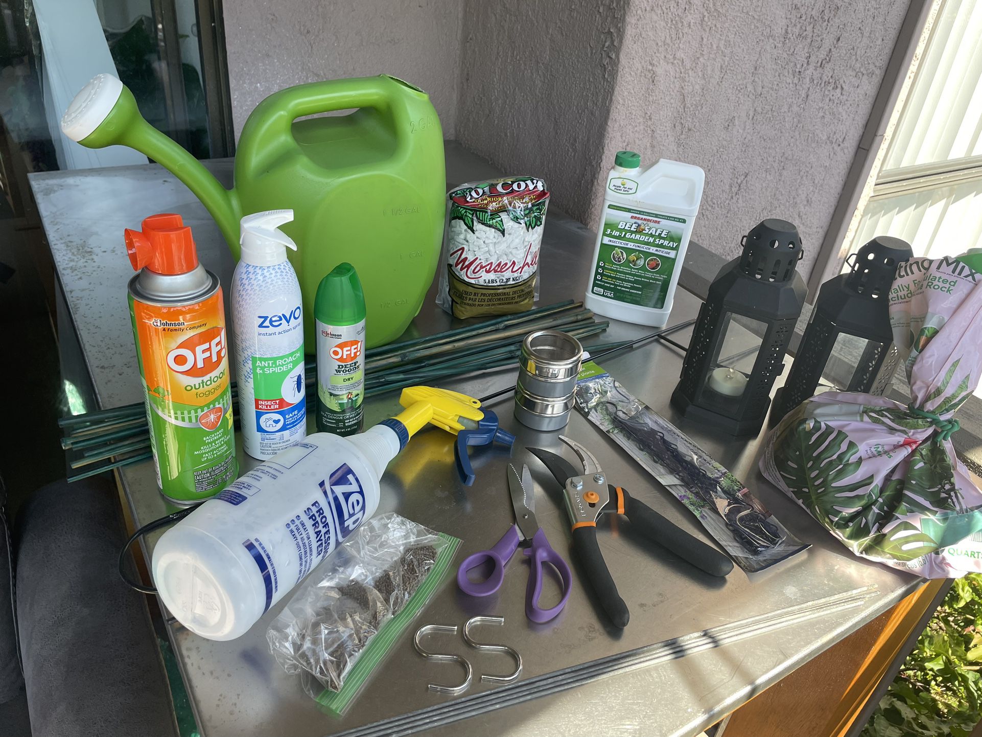 Gardening Tools Watering Can Rocks Stakes Hooks Potting Soil Fogger Bug Spray Seeds IKEA Lanterns OBO