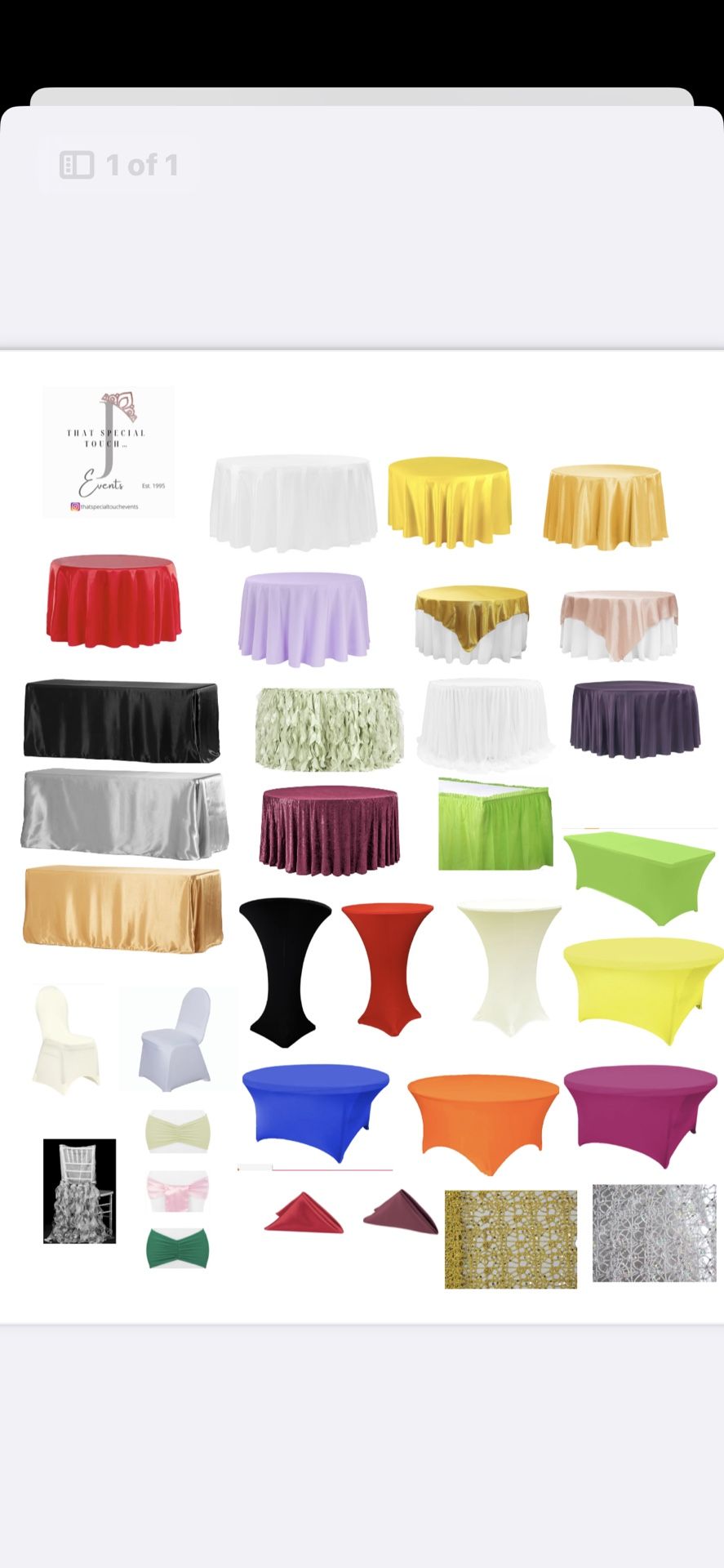 Decorating Table Cloths, Runners,backdrops,napkins
