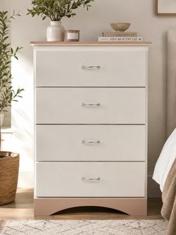 Beautifully Refinished 4-Drawer Tall Dresser – Modern Two-Tone Finish