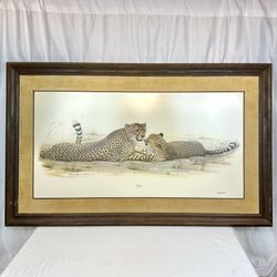 1972 Richard Evans Younger “Cheetah” Signed Lithograph Limited Edition No. 968 - Framed 49”x30”