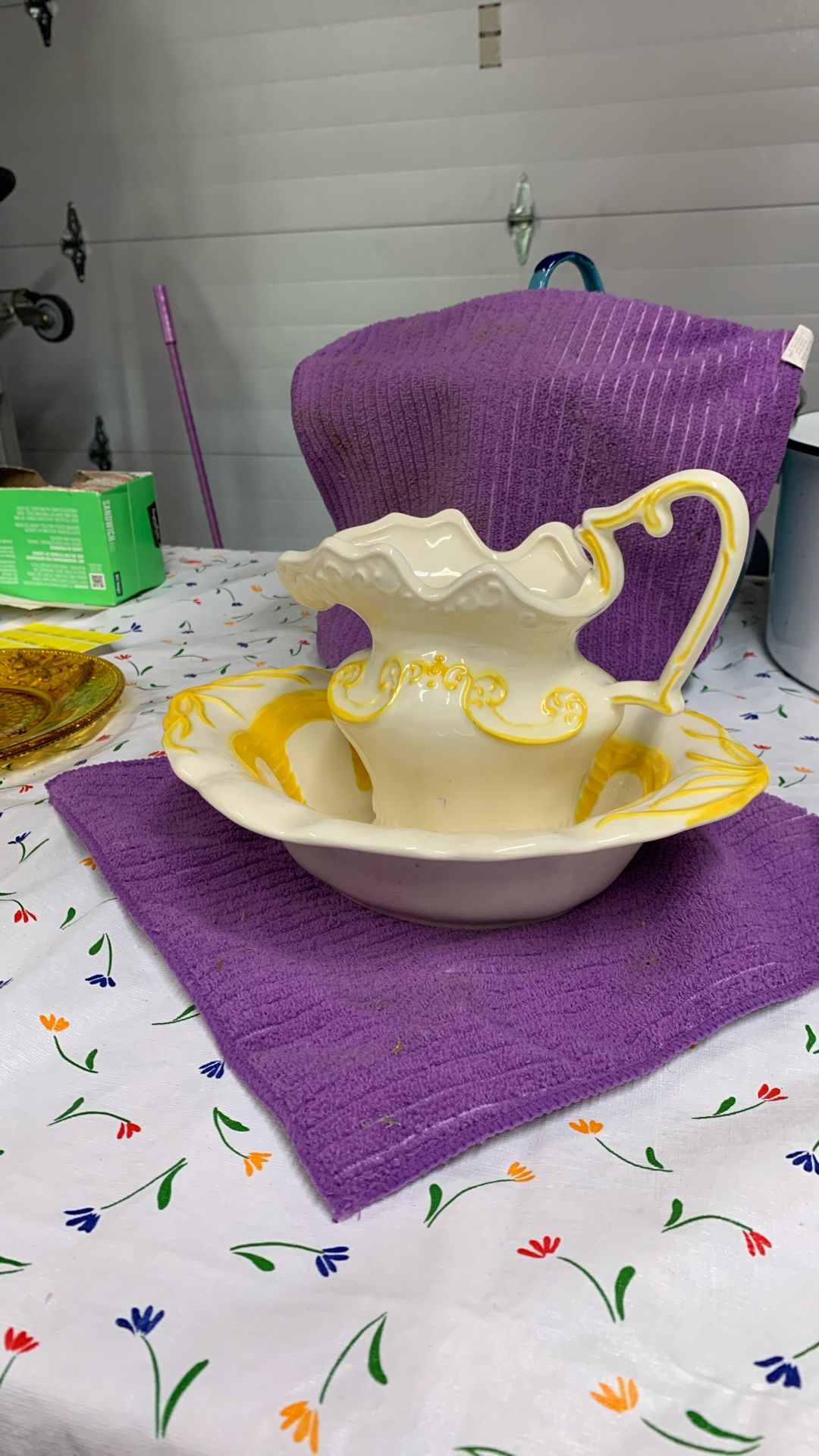 vintage pitcher and basin