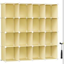 Cube Storage Organizer, 16 Cube Closet Organizers 31 x 123 x123 cm, Goose Yellow ULPC442Y01