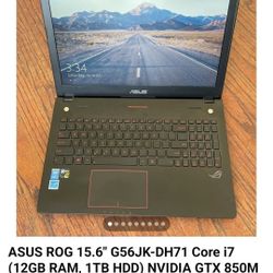 ASUS ROG 15.6" G56JK-DH71 Core i7 (12GB RAM, 1TB HDD) NVIDIA GTX 850M CD DVD