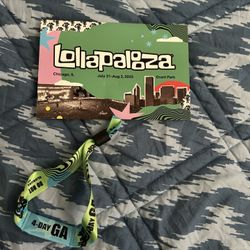 Lollapalooza 4 Day General Admission Wrist Band 