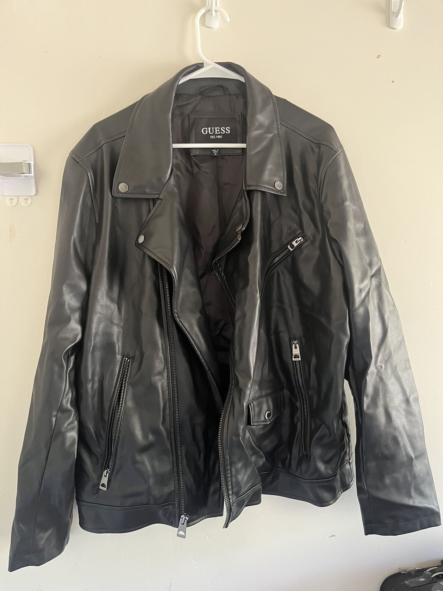 Black Guess Leather Jacket 