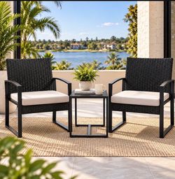 3-Piece Outdoor Wicker Patio Bistro Set Brand New