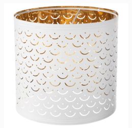 13" LAMP SHADE WHITE/BRASS COLOR