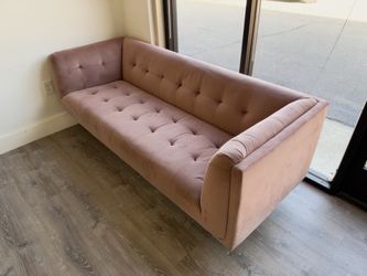 Free Pink Velvet Tufted Sofa for pick up