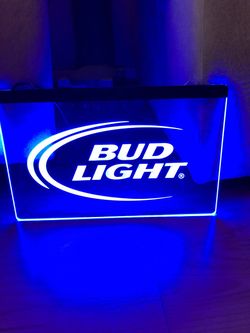 BUD LIGHT LED NEON BLUE LIGHT SIGN 8x12